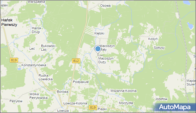 mapa Macoszyn Duży, Macoszyn Duży na mapie Targeo